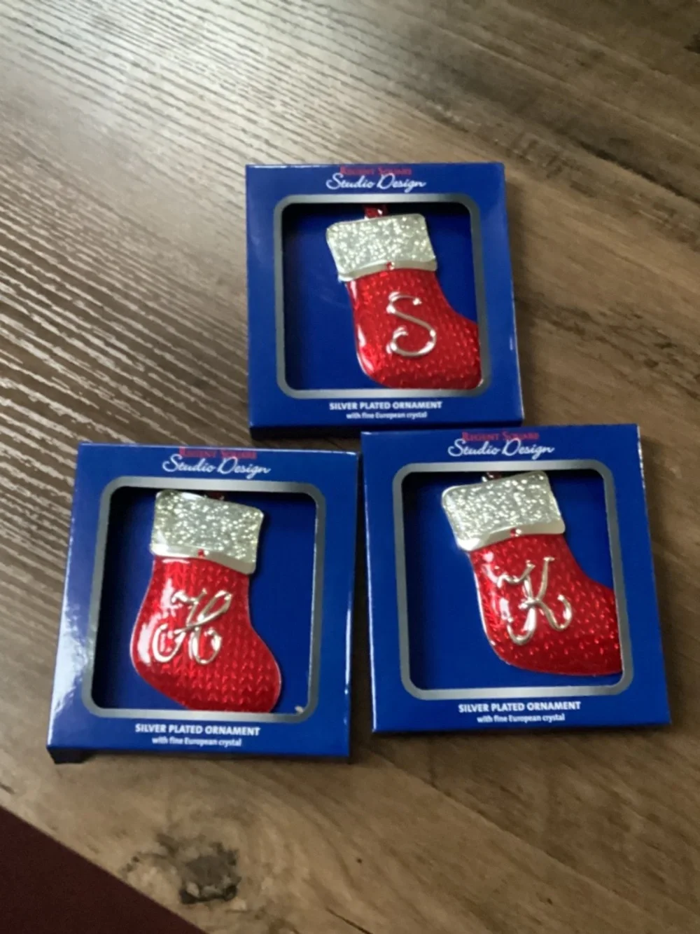 Regent Square Studio Design Silver Plated Christmas Stocking Ornaments Bundle